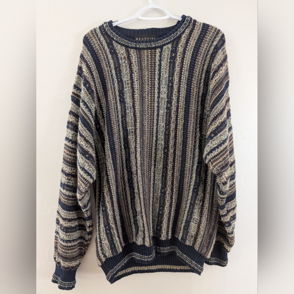 Brandini Wool Blend Oversized Grandpa Sweater Made In Italy